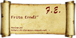 Frits Ernő névjegykártya